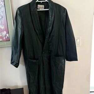 Vintage Dark Green Leather Jacket